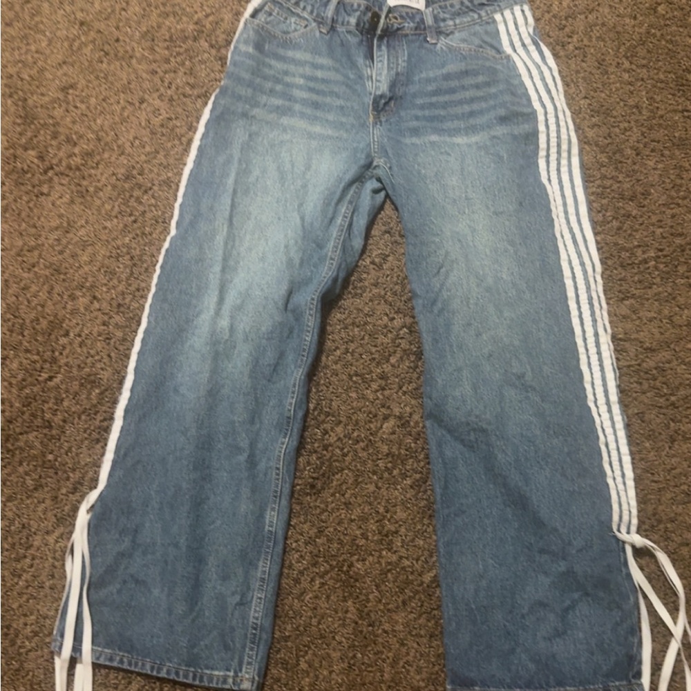 Blue Jeans with White Stripes